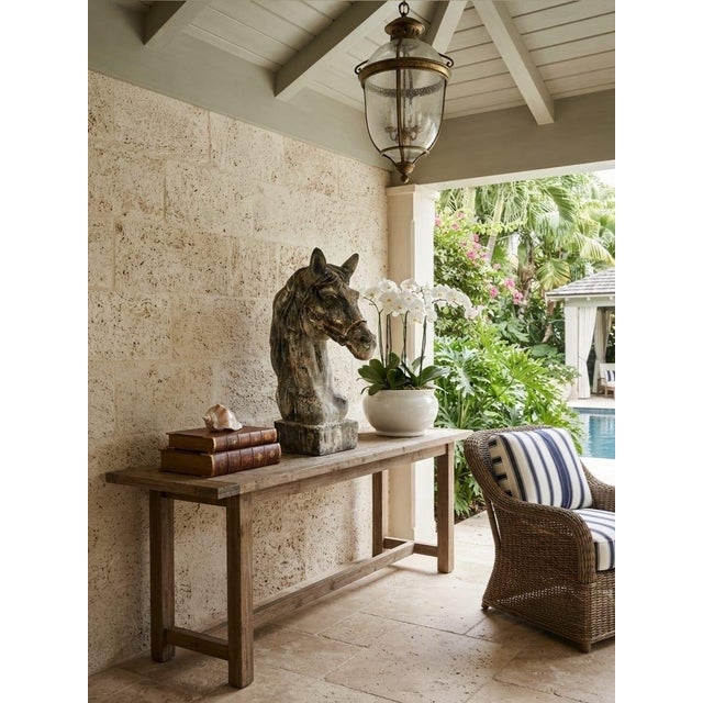 Antique Vintage Cast Iron Horse Head Bust Sculpture – Heavy Equestrian Garden & Entryway Statue For Sale - Image 12 of 12