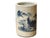 Chinese Distressed White Porcelain Blue Mountain Houses Graphic Holder Vase For Sale - Image 12 of 15