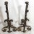 We are selling this heavy and early pair of blacksmith made iron Andirons. These andirons are early and may be late gothic...