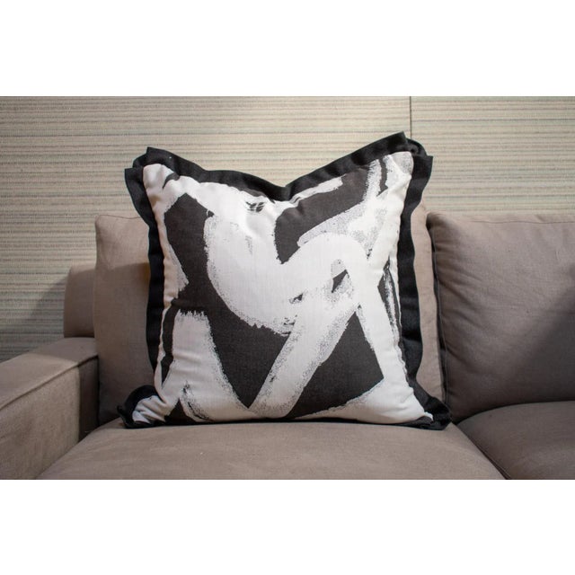 - Custom pair of designer pillows 20 x 20 in. - Front fabric is Perenials “Tangled” abstract patterned jacquard...