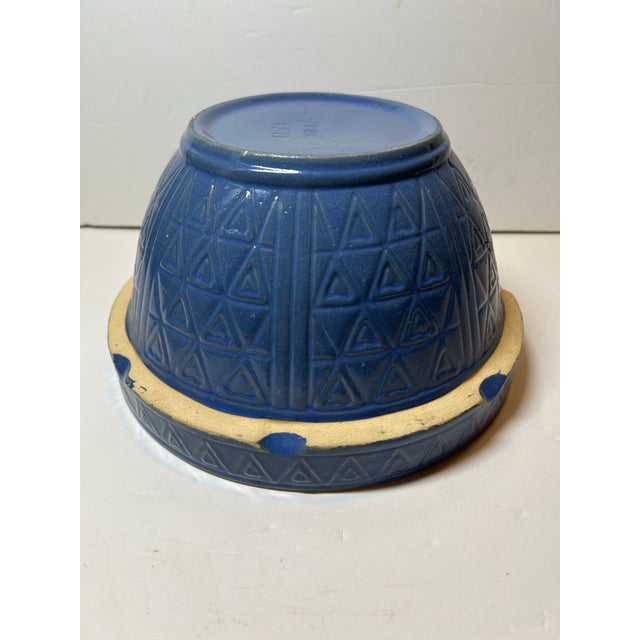 Vintage Stoneware Periwinkle Glazed Mixing Bowl For Sale - Image 6 of 11