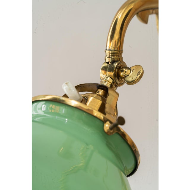 Metal Art Deco Height-Adjustable Swivel Table Lamp with Opal Glass Shade, 1920 For Sale - Image 7 of 18