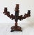 Mid-Century Modern Rustic Spanish Revival Style Carved Wood Five Arm Candelabra For Sale - Image 3 of 12