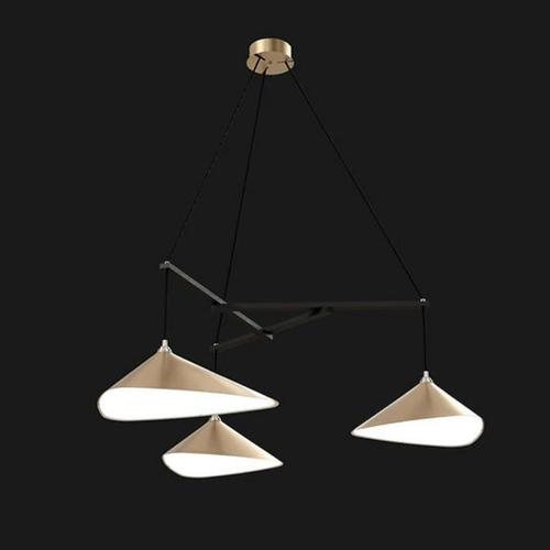 Contemporary Emily Group of Three Chandelier in Steel with Dark Bronze Finish by Moss Objects For Sale - Image 3 of 13