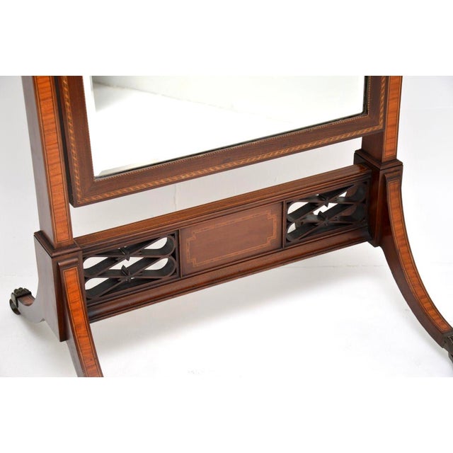 Antique Edwardian Cheval Mirror, 1900s For Sale - Image 6 of 11