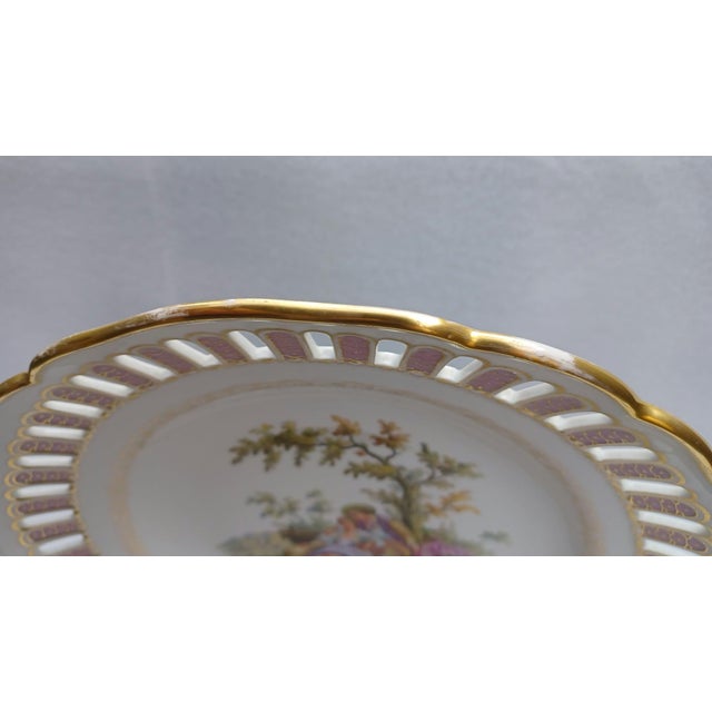 Antique Pierced Plate from Meissen, 1860 For Sale - Image 4 of 13
