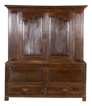 Large 18th Century English Oak Livery Cupboard, 1770s