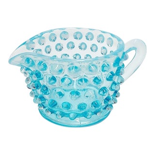 Fenton Hobnail Blue Opalescent Individual Creamer Vintage For Sale