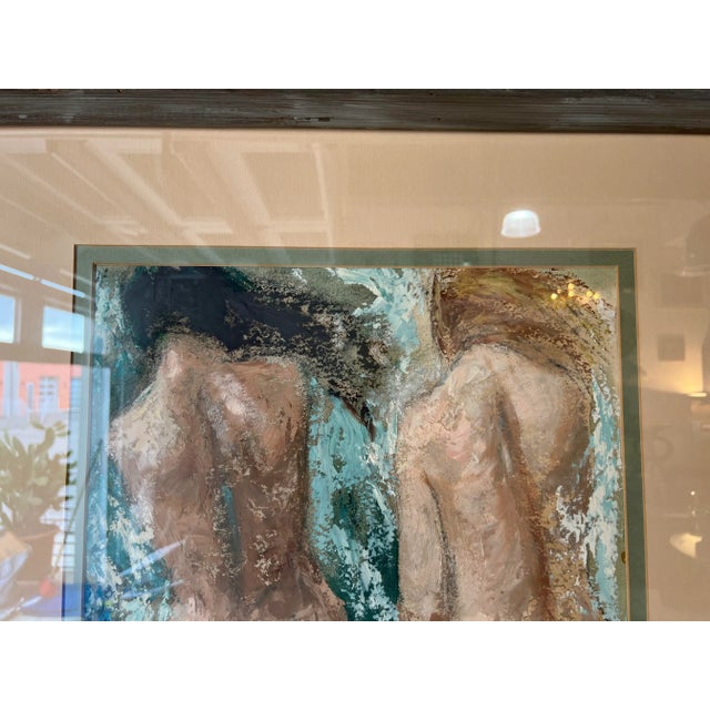 80's Kenne Impressionist Portrait of Two Nude Females -Oil Painting, Framed For Sale - Image 9 of 12