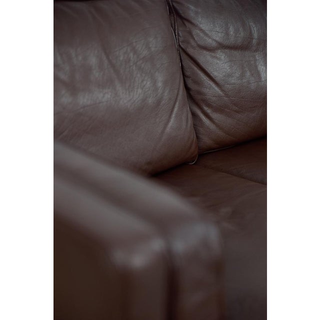 Vintage Scandinavian Brown Leather Sofa, 1970s For Sale - Image 17 of 18