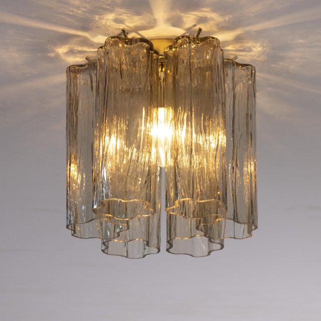 Mid-Century Modern Small Ceiling Light in Smoky Murano Glass, 1990s For Sale - Image 3 of 12