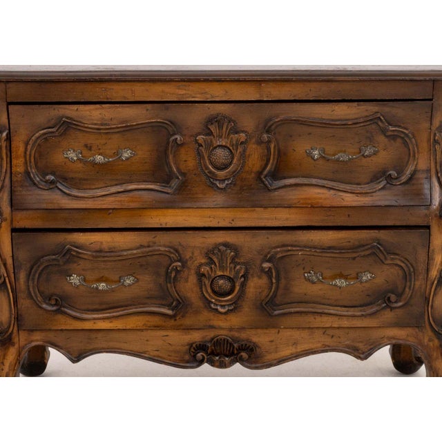 Louis XVI Style Walnut Bombe Chests, Pair For Sale - Image 4 of 10