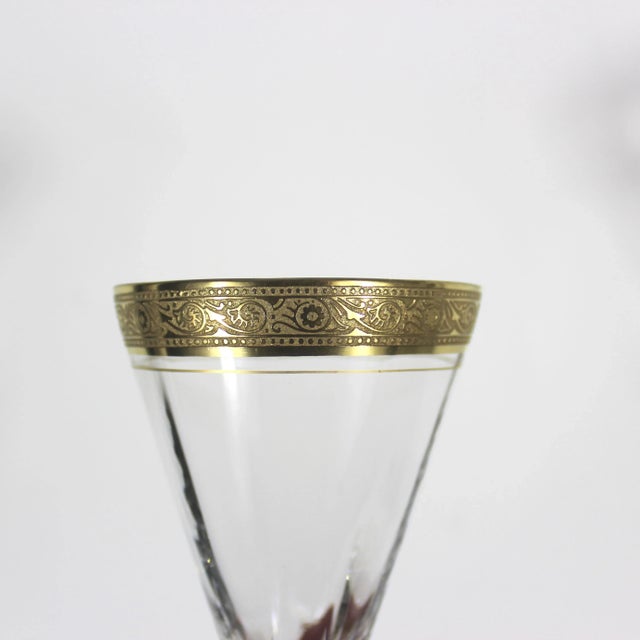 Gold Vintage Minton by Tiffin Franciscan Juice Glasses With Gold Rim- Set of 8 For Sale - Image 8 of 9