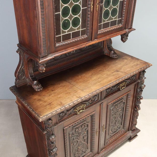 Neo-Renaissance Style Walnut Double-Body Sideboard For Sale - Image 12 of 14