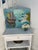 Coastal Vintage Coastal Acrylic Painting of Sailboat Seascape on Canvas, Nautical Beach Scene, Signed Original Art For Sale - Image 3 of 9