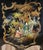 Vintage Louis XV Style Black Lacquered & Painted Marble Top Bronze Mounted Commode For Sale - Image 9 of 18