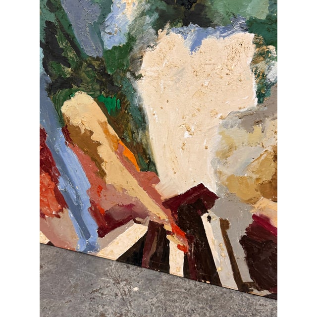 Textile Abstract Acrylic on Canvas, Mid 20th Century For Sale - Image 7 of 12