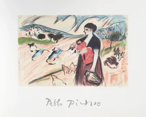 1980s "Paysanne et son Enfant" Lithograph After Pablo Picasso