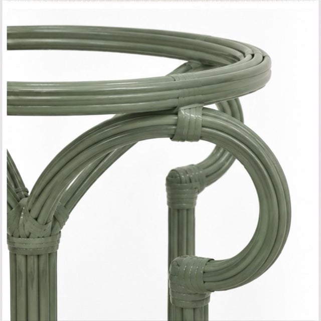 Contemporary 1970s Italian Organic Modern Crespi Style Pencil Bamboo Scrolling Loop Center Dining Table For Sale - Image 3 of 6