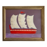 Contemporary Impressionist Style Seascape Painting on Canvas, Framed For Sale