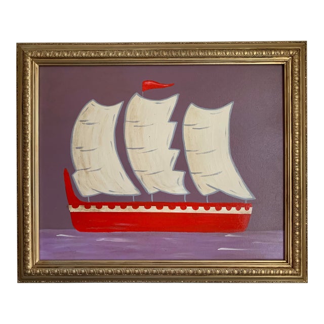 Contemporary Impressionist Style Seascape Painting on Canvas, Framed For Sale