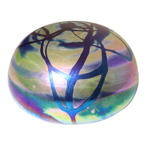 Large Vintage Hand Blown Aurene Iridescent Studio Art Glass G. Levy Paperweight