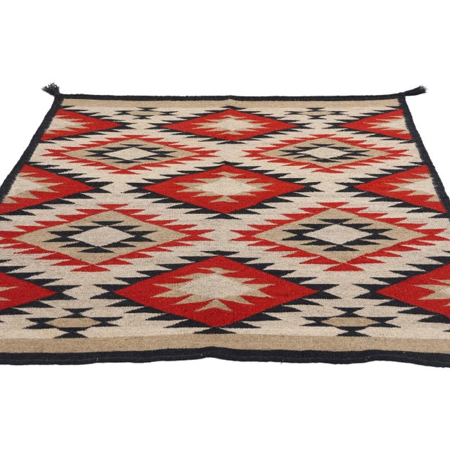Rustic Southwest Modern Navajo-Style Kilim Rug - 03'09 X 05'01 For Sale - Image 3 of 9