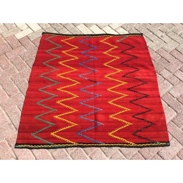 Red Small Turkish Kilim Rug, 48" X 42" For Sale - Image 9 of 9