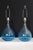 A pair of Mezza Murano style lamps. Boubous hand blown glass. Blended process of deep aqua and transparent and bubbles in...