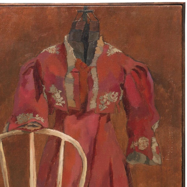 American Bentwood Chair, High-Waisted Dress', Post-Impressionist Oil by Jill Davenport For Sale - Image 3 of 11
