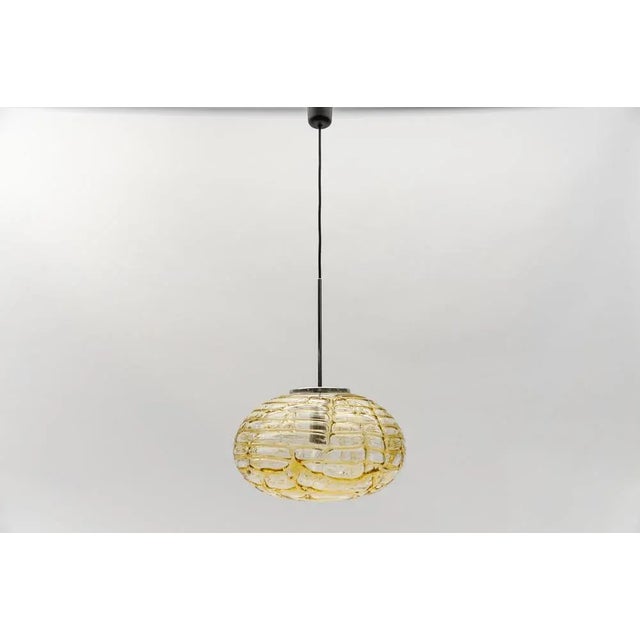 Yellow oval murano glass ball pendant lamp by doria, 1960s germany dimensions diameter: 14.96 in. (38 cm) height: 37.40...