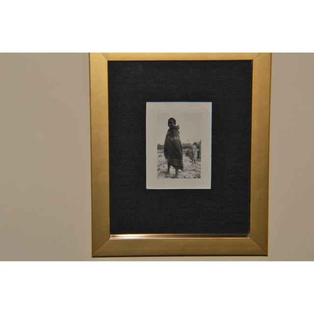 Vintage African Garbed Boy B&W Sepia Photograph For Sale - Image 4 of 4