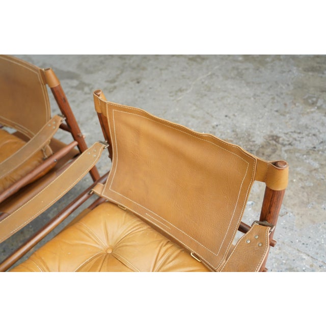 Pair of Arne Norell “Safari” Rosewood Lounge Chairs, Model Scirocco — Sweden, 1960s For Sale - Image 17 of 18