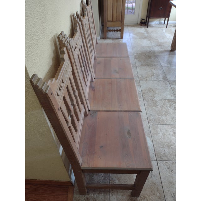 Late 20th Century Ernest Thompson Southwest Dining Table & 4 Chairs – Hand-Painted Solid Wood Set For Sale - Image 11 of 12