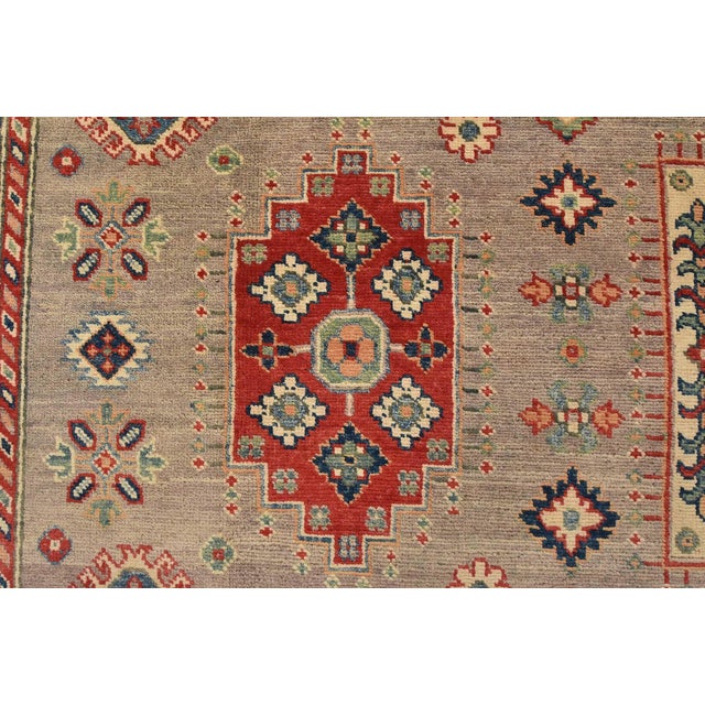 Kazak Rug 8’1” X 10’2” Gray Wool Tribal Hand-Knotted Oriental Carpet For Sale - Image 10 of 14