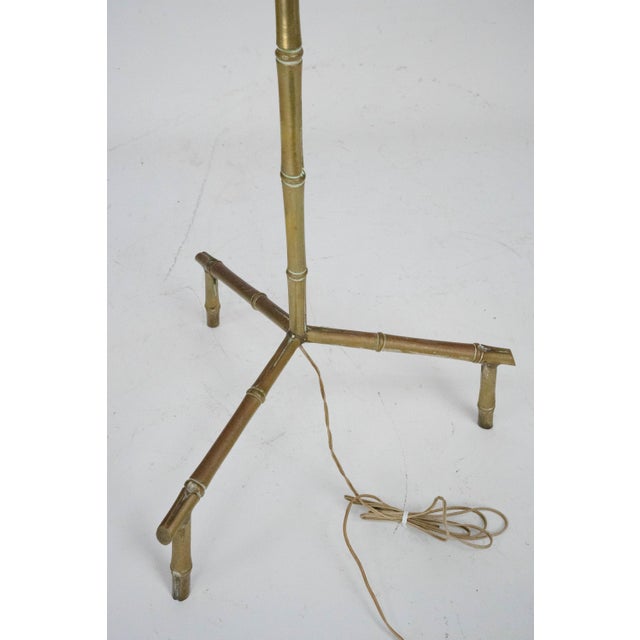 Mid-Century Italian Brass Faux Bamboo Floor Lamp, 1960s For Sale - Image 10 of 11