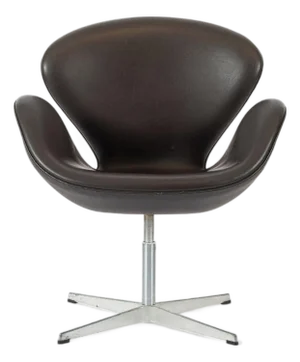 Mid Century Danish Modern Brown Swan Chair by Arne Jacobsen for Fritz Hansen