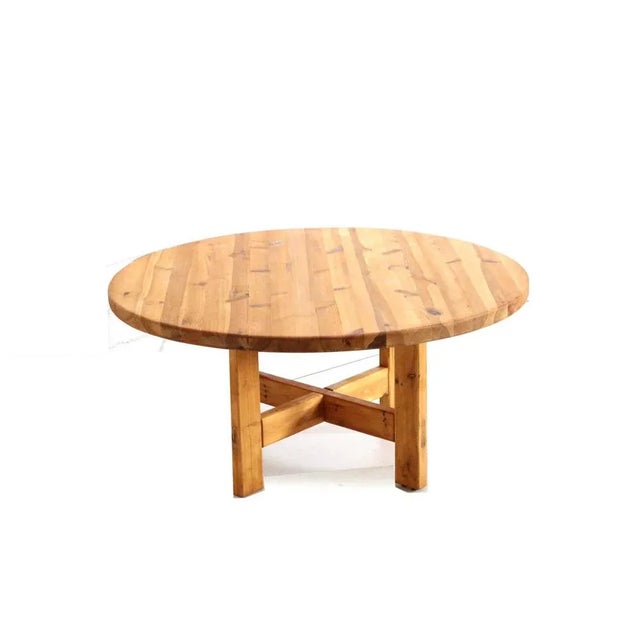 Large Vintage Round Pine RW152 Dining Table by Roland Wilhelmsson for Karl Andersson & Söner For Sale - Image 5 of 7