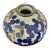 Hand-Painted Blue Floral Celadon Green Ceramic Vase For Sale