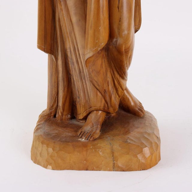 Antique Sculpture in Olive Wood For Sale - Image 6 of 12
