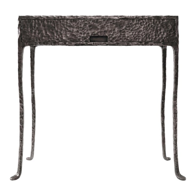Hand-Forged Patinated Steel Console Table Medium For Sale
