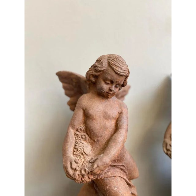 Vintage Putti Figures in Cast Iron, 1920, Set of 2 For Sale - Image 6 of 13