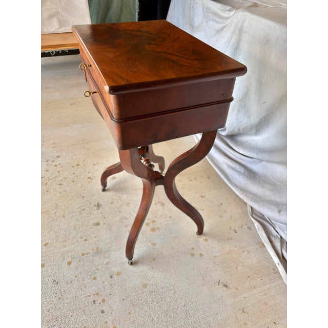 Brown 19th Century French Walnut Writing Work Table For Sale - Image 8 of 13