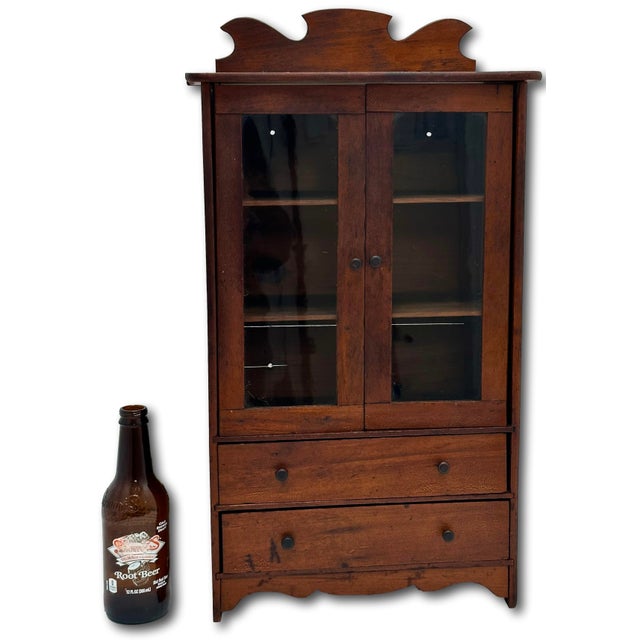 This really is a Great Looking, Quite Rare & Unusual Antique American Miniature Size Kitchen Hutch Type Cabinet. Circa...