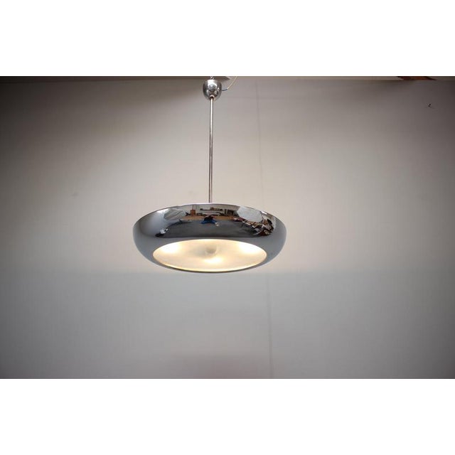 Bauhaus UFO Pendant Lamp by Josef Hůrka for Napako, Czechoslovakia, 1930s For Sale - Image 14 of 15