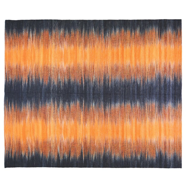 Vintage Mazandaran Natural Color Hand Made Organic Wool Tribal Kilim,8'2"X9'9" For Sale In New York - Image 6 of 6