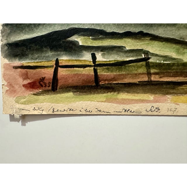 Henry Emil Salloch Original Watercolor on Paper Southwestern Landscape, 1935. For Sale - Image 4 of 8