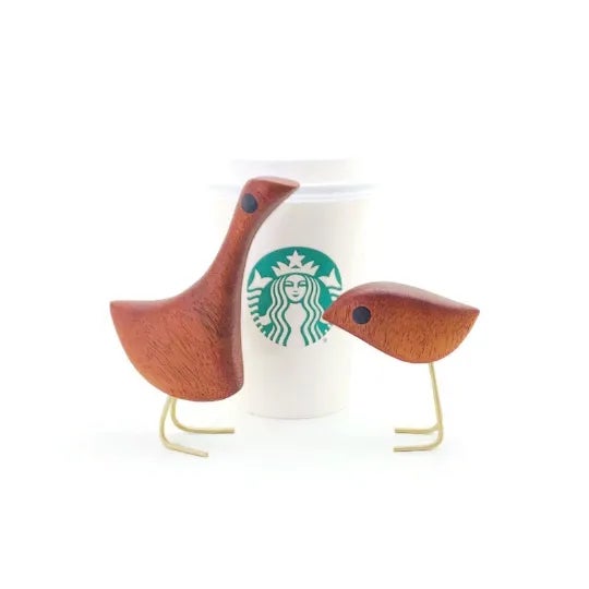 Contemporary Mid Century Modern-Style Decor Mahogany Jacob Hermann-Style Danish Bird Figurines- a Pair For Sale - Image 10 of 11