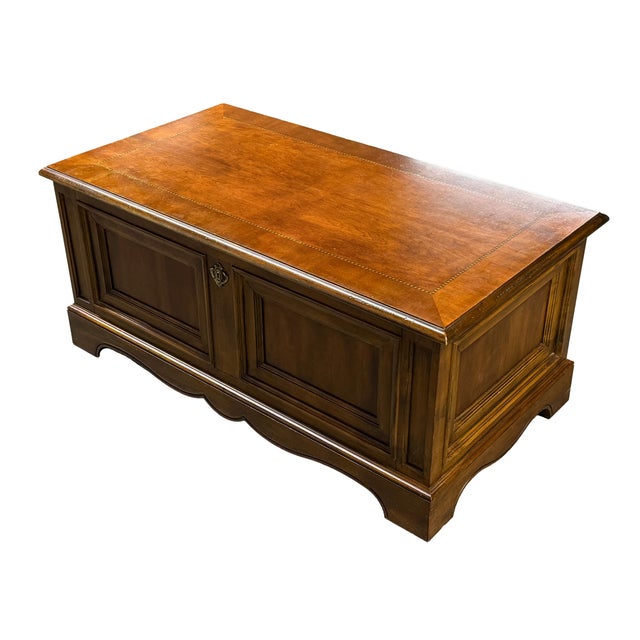 Vintage Hekman Furniture Matching Set: Fluted Console/Sofa Table + Lift-Top Storage Coffee Table For Sale - Image 10 of 17
