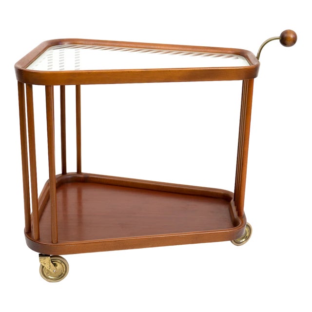 Vintage Serving Trolley attributed to Nordic Company from Nordiska Kompaniet, Sweden, 1950s For Sale